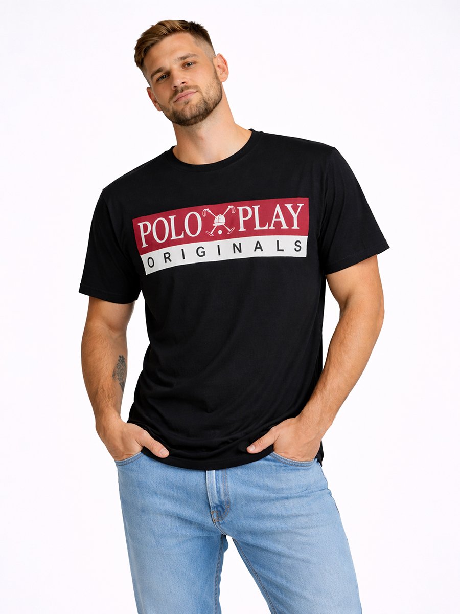Men Graphic Logo Crew Neck T-Shirt 