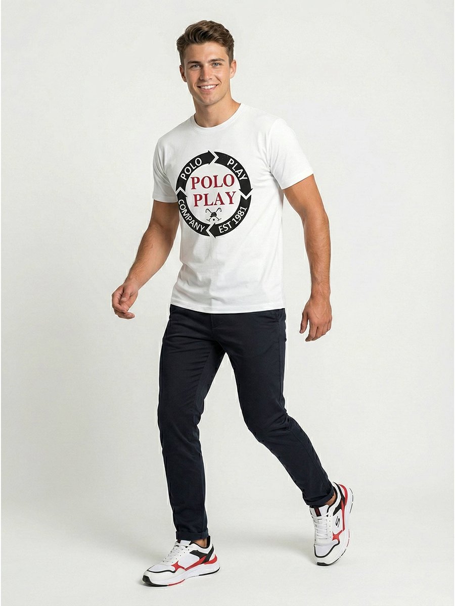 Men Graphic Logo Crew Neck T-Shirt 