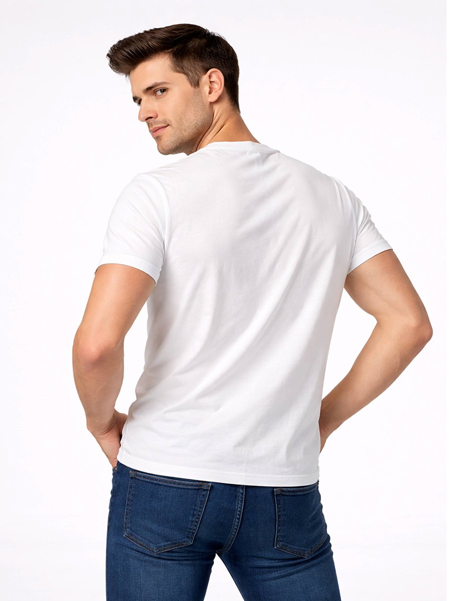 Men Graphic Logo Crew Neck T-Shirt 