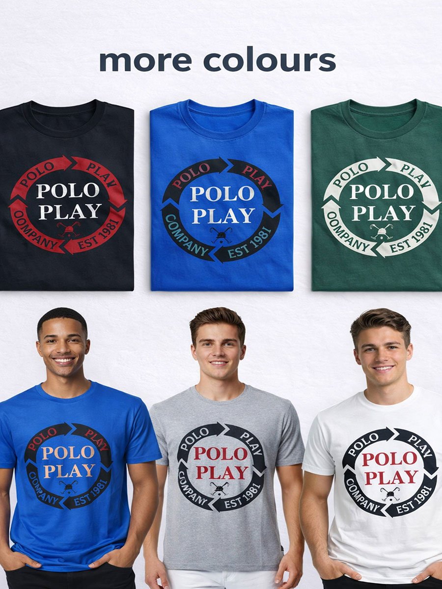 Men Graphic Logo Crew Neck T-Shirt 