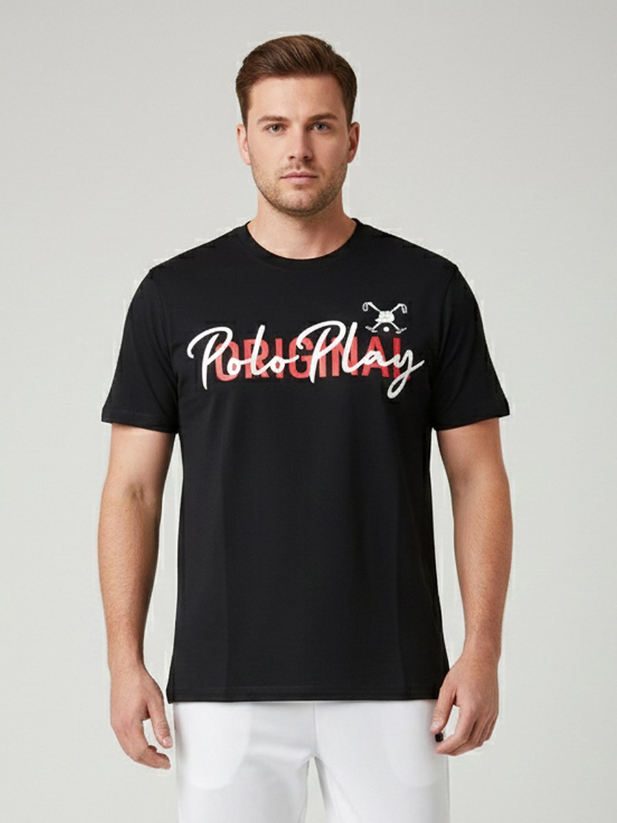 Men Graphic Logo Crew Neck T-Shirt 