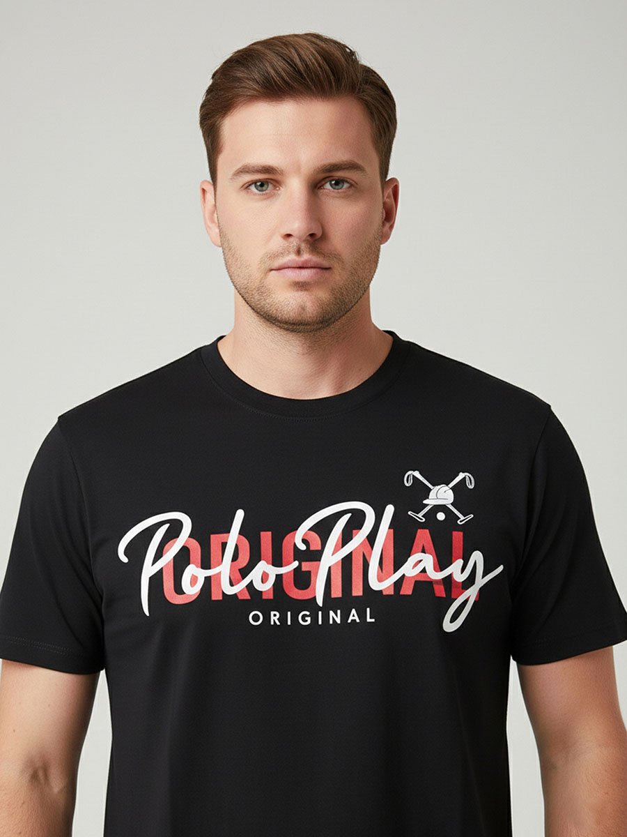 Men Graphic Logo Crew Neck T-Shirt 
