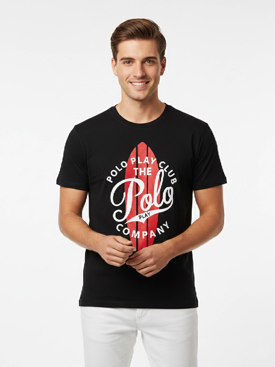 Men Graphic Logo Crew Neck T-Shirt 