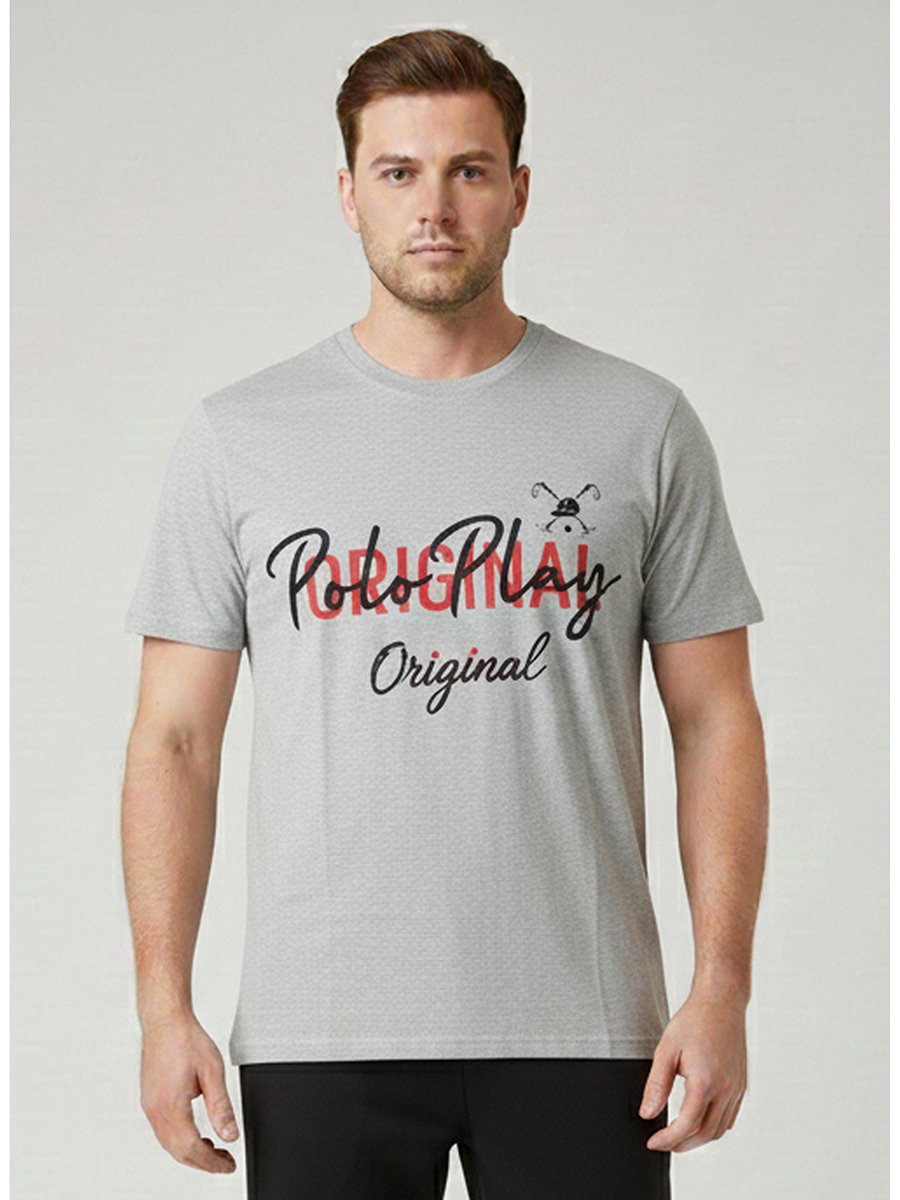 Men Graphic Logo Crew Neck T-Shirt 