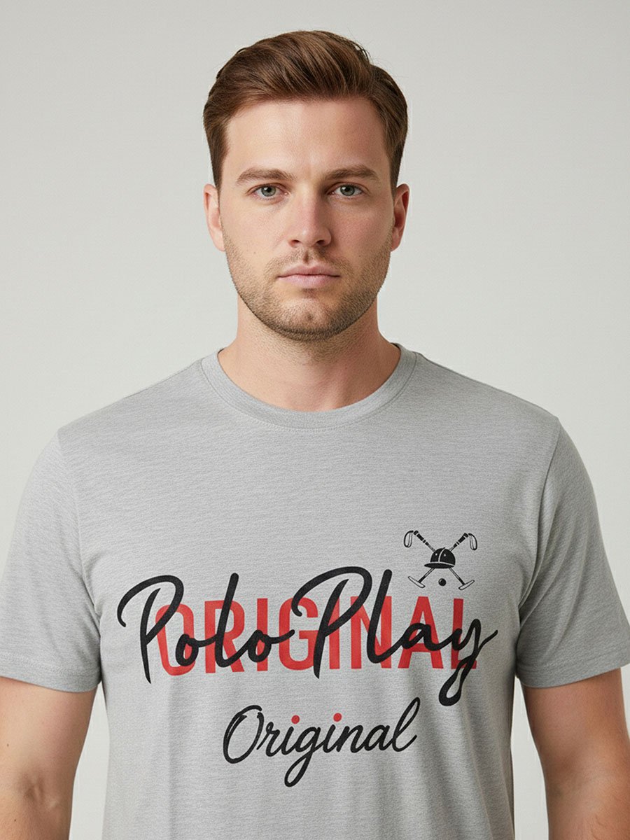 Men Graphic Logo Crew Neck T-Shirt 