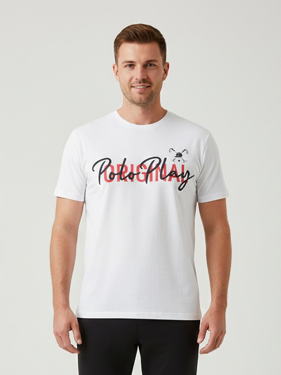 Men Graphic Logo Crew Neck T-Shirt 