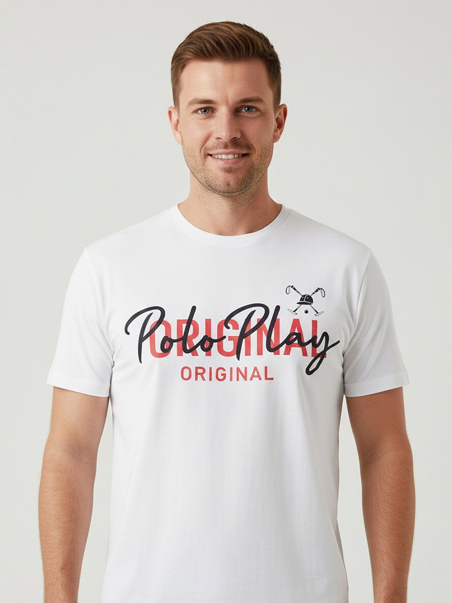 Men Graphic Logo Crew Neck T-Shirt 