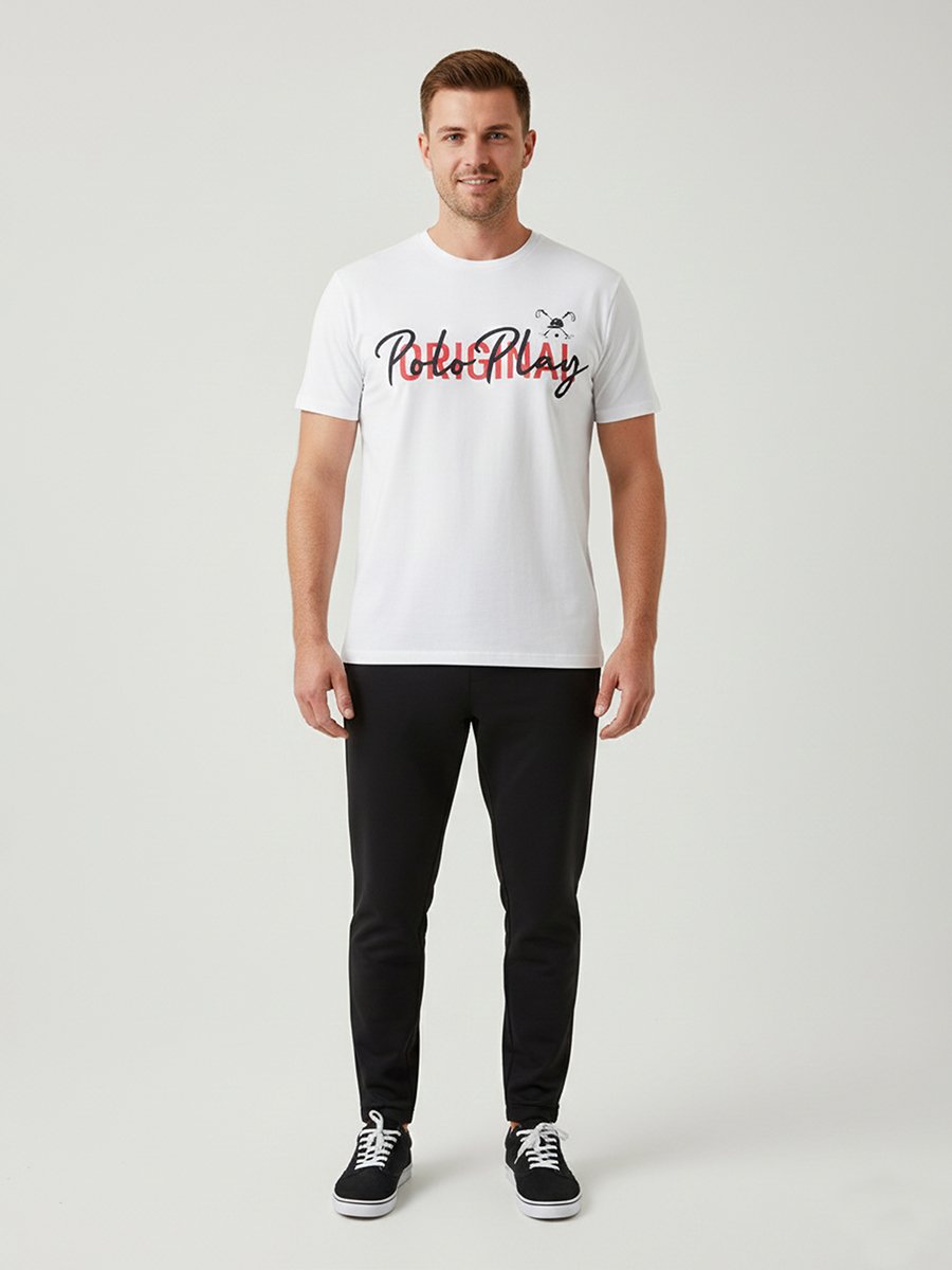 Men Graphic Logo Crew Neck T-Shirt 