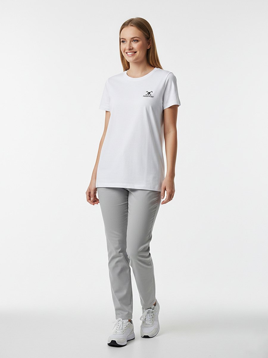 White Logo Print Short Sleeves T-Shirt