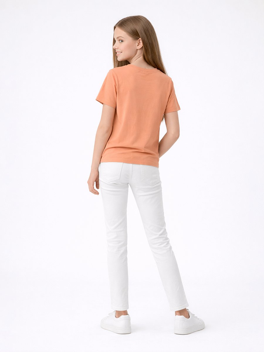 Teen Girls Logo Print Cotton T-Shirt