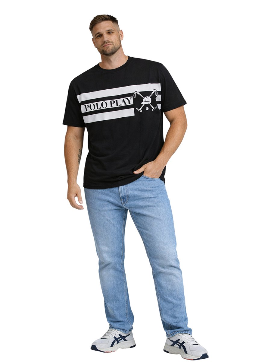Men Graphic Logo Crew Neck T-Shirt 