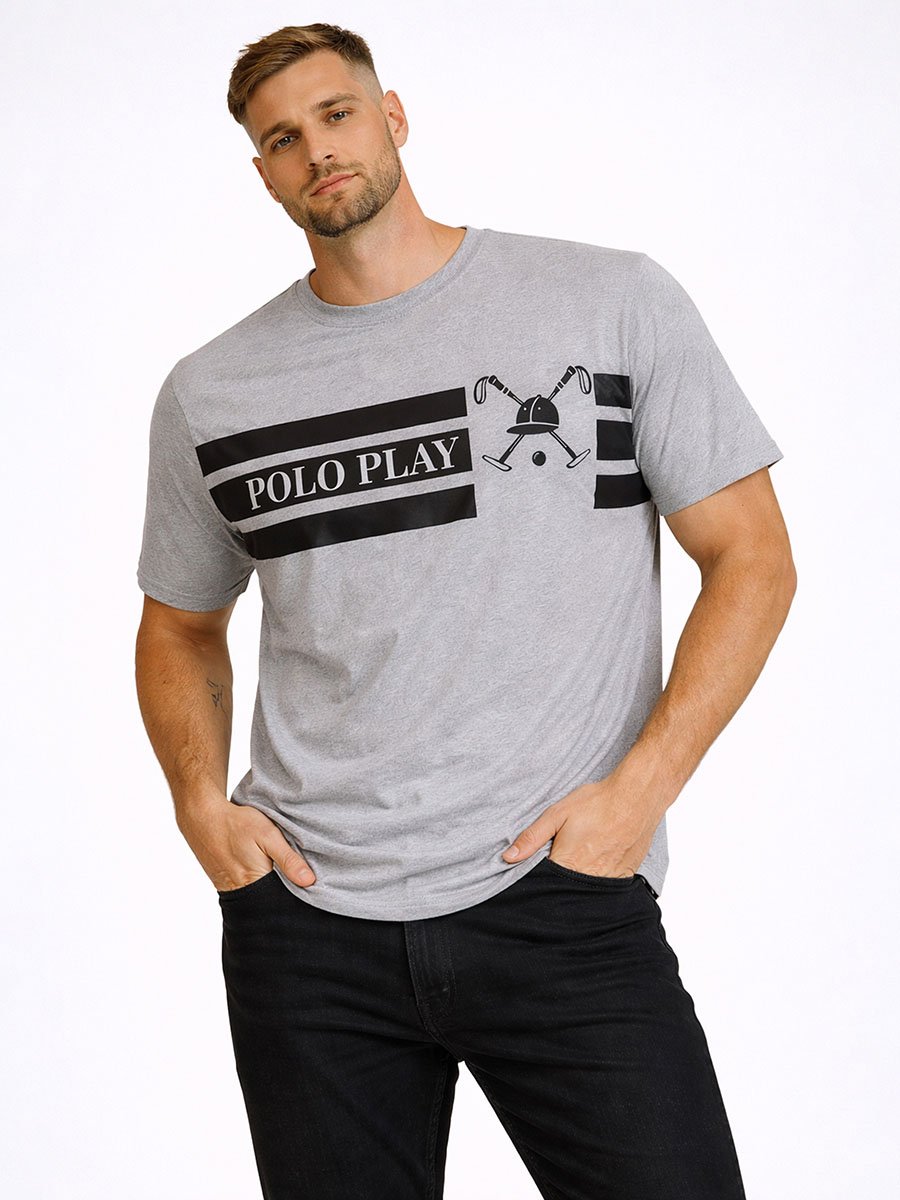 Men Graphic Logo Crew Neck T-Shirt 