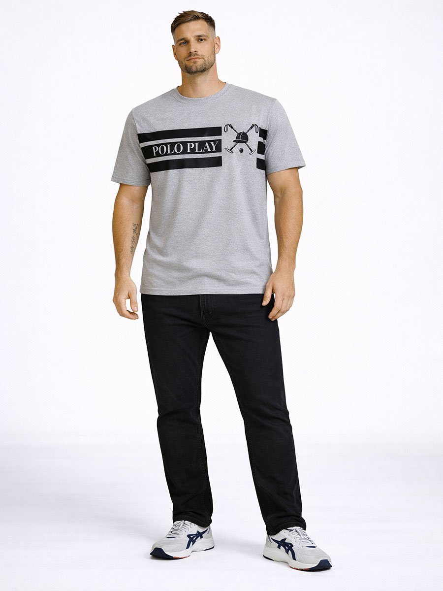 Men Graphic Logo Crew Neck T-Shirt 