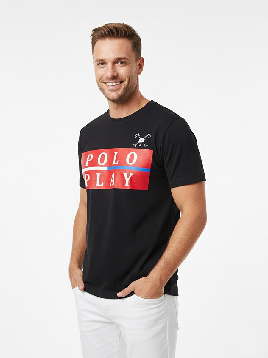Men Graphic Logo Crew Neck T-Shirt 