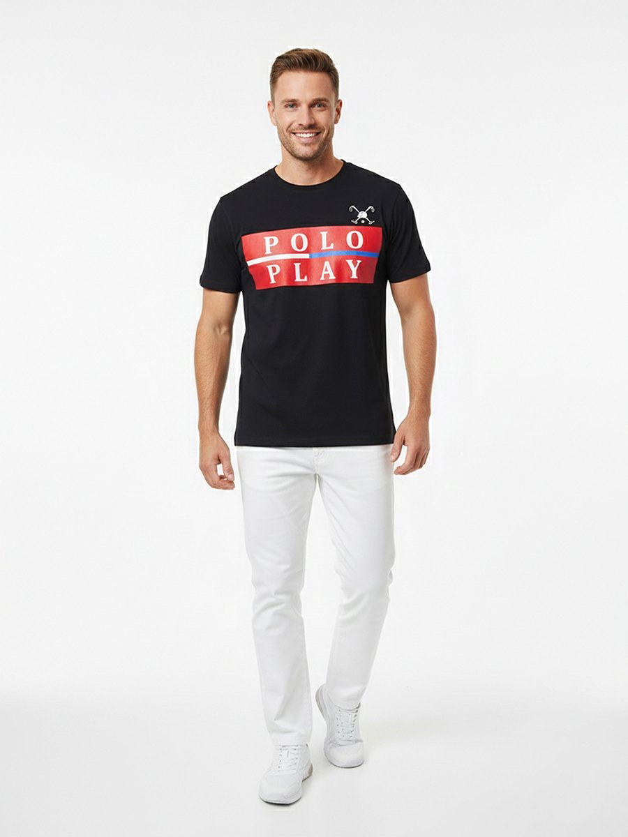 Men Graphic Logo Crew Neck T-Shirt 
