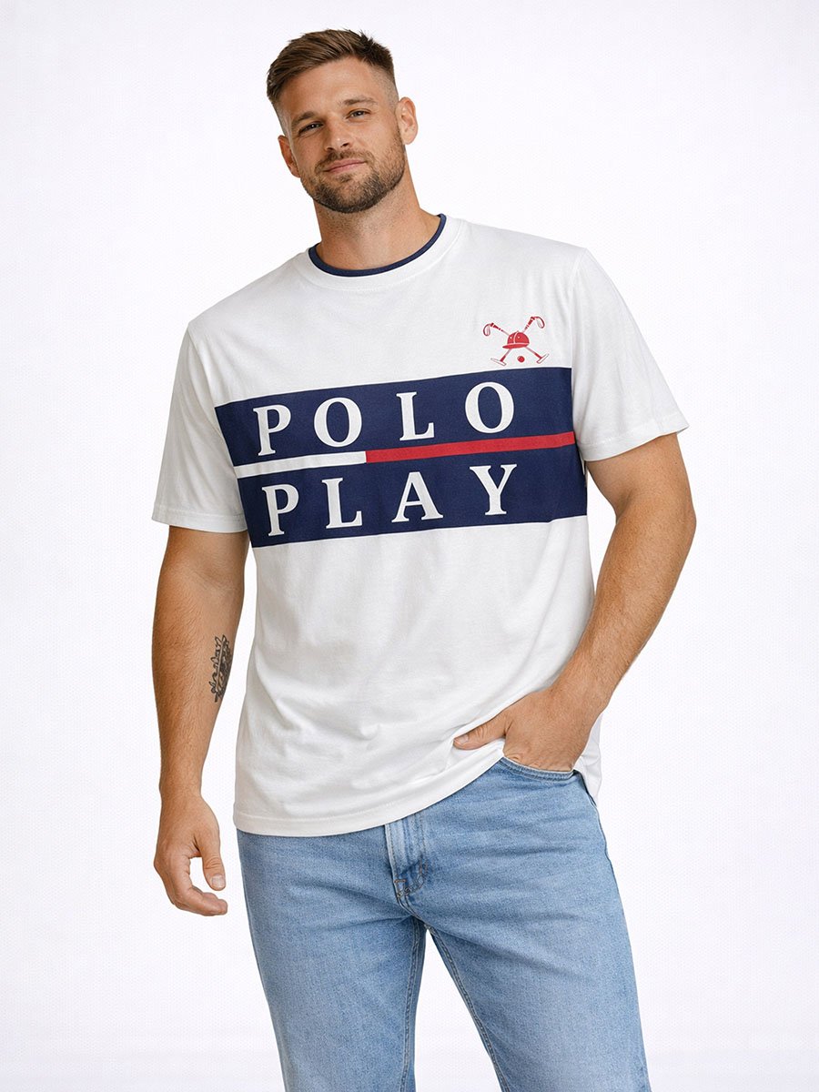 Men Graphic Logo Crew Neck T-Shirt 