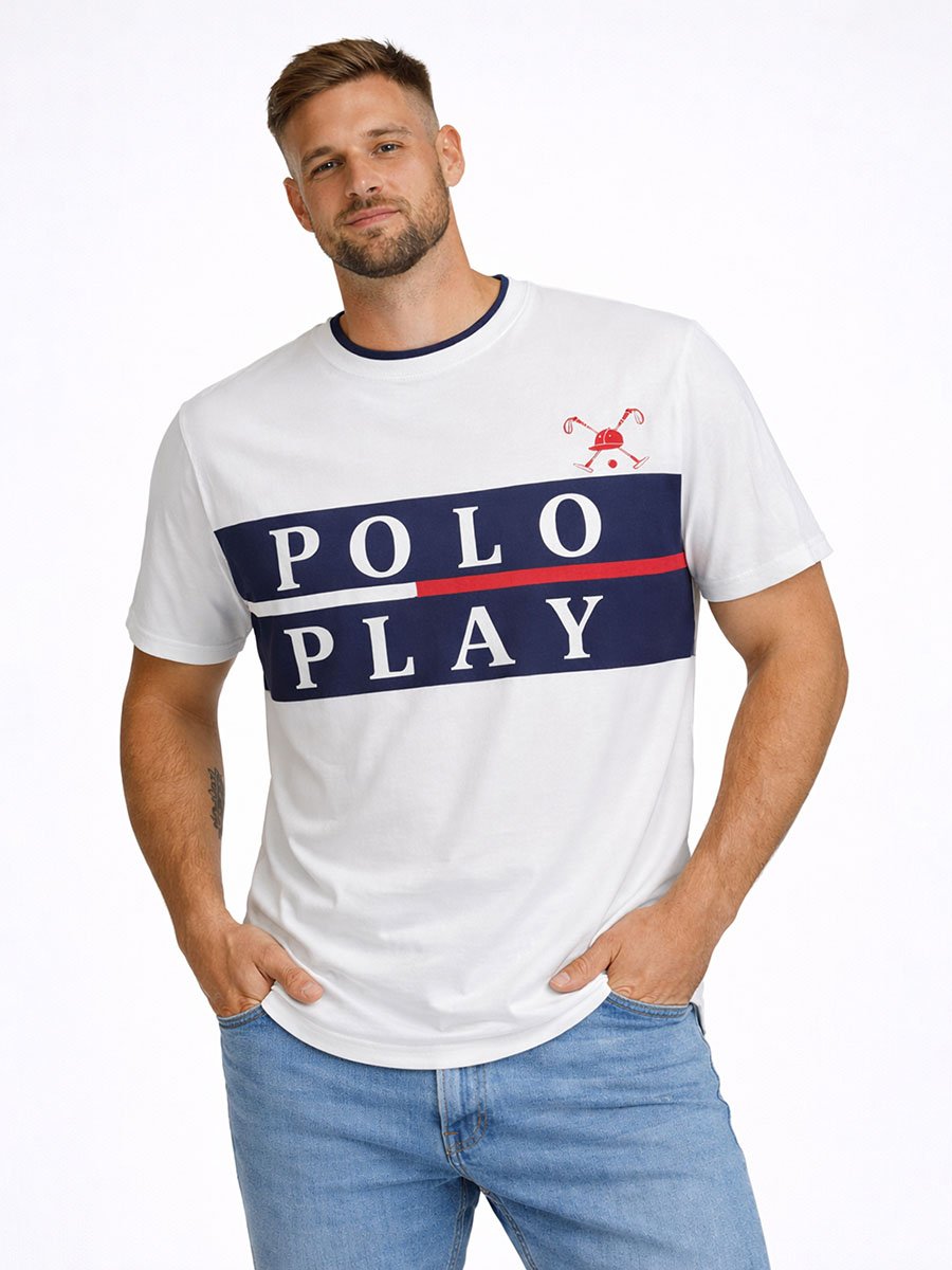 Men Graphic Logo Crew Neck T-Shirt 