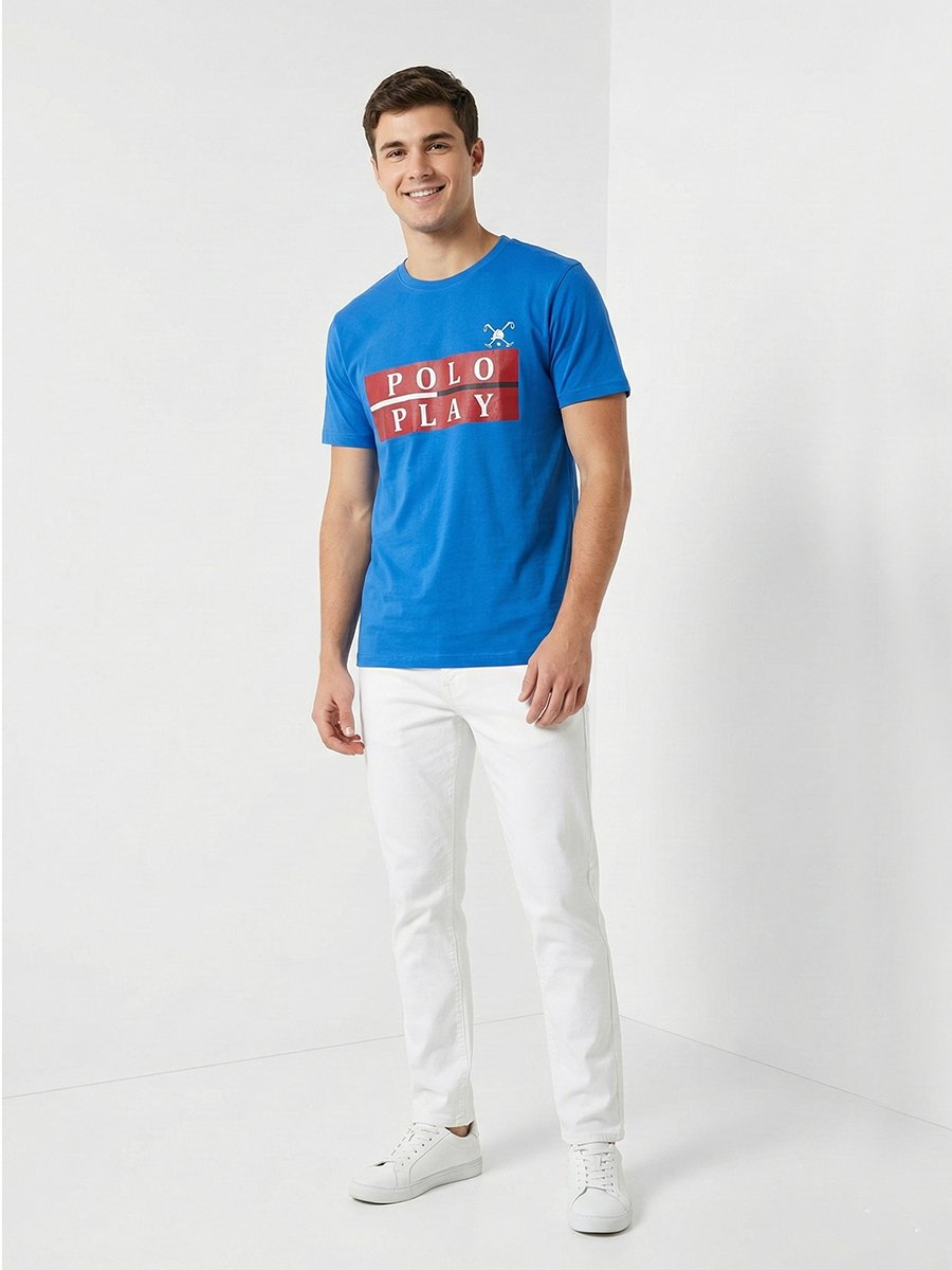 Men Graphic Logo Crew Neck T-Shirt 