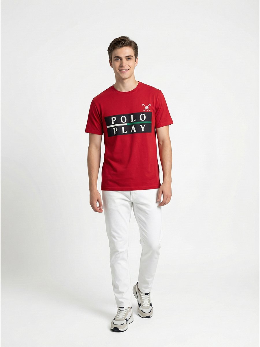 Men Graphic Logo Crew Neck T-Shirt 