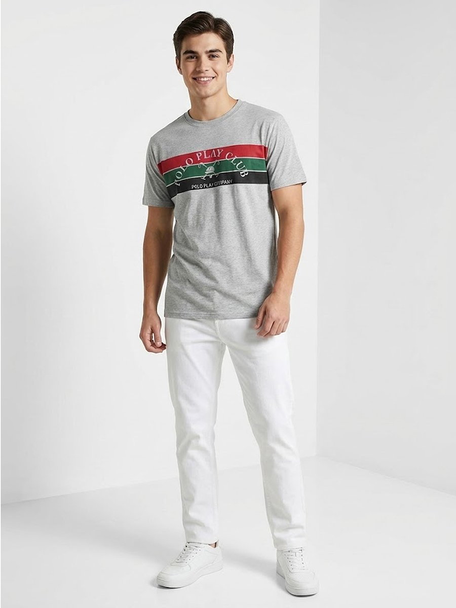 Men Graphic Logo Crew Neck T-Shirt 