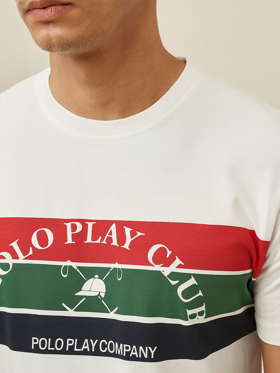 Men Graphic Logo Crew Neck T-Shirt 
