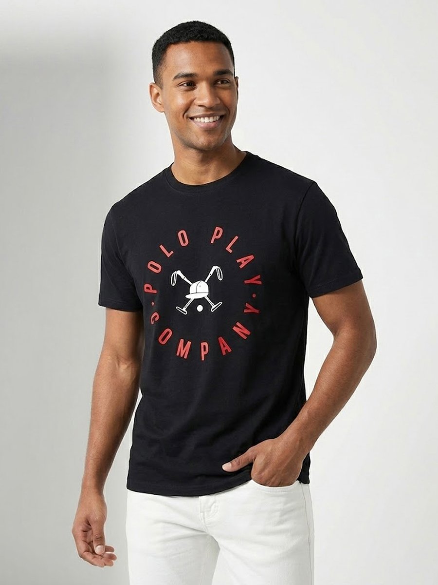 Men Graphic Logo Crew Neck T-Shirt 