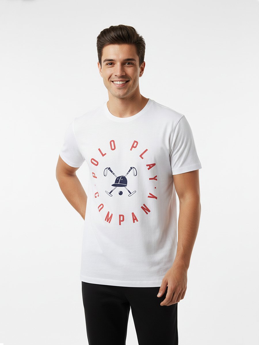 Men Graphic Logo Crew Neck T-Shirt 