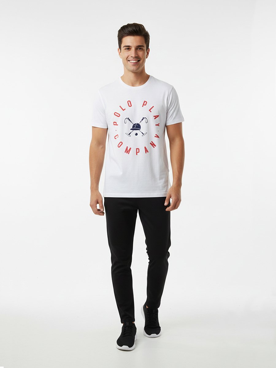 Men Graphic Logo Crew Neck T-Shirt 