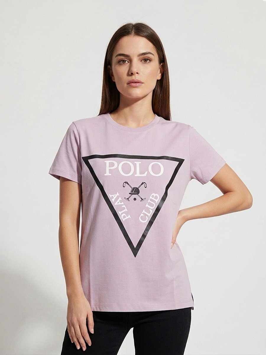 Lilac Graphic Logo Crew Neck T-Shirt