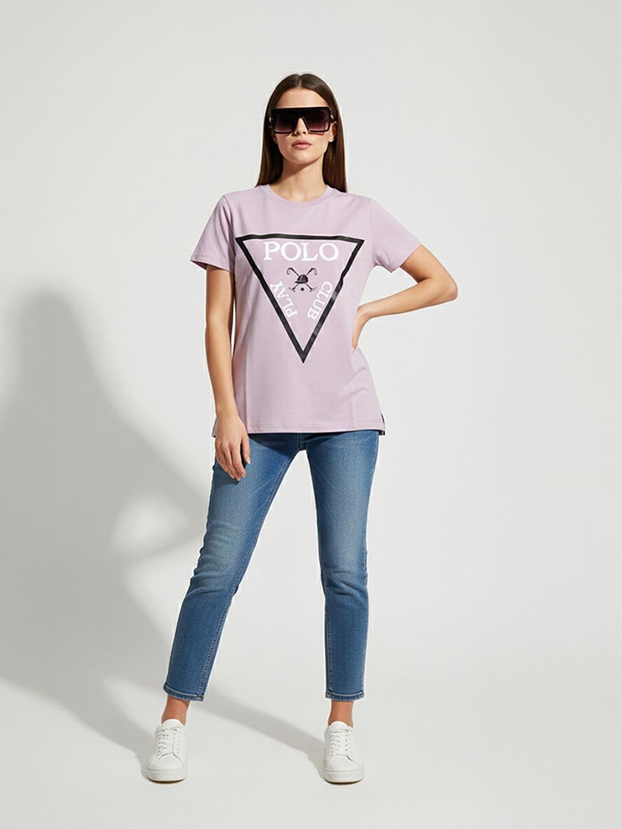 Lilac Graphic Logo Crew Neck T-Shirt