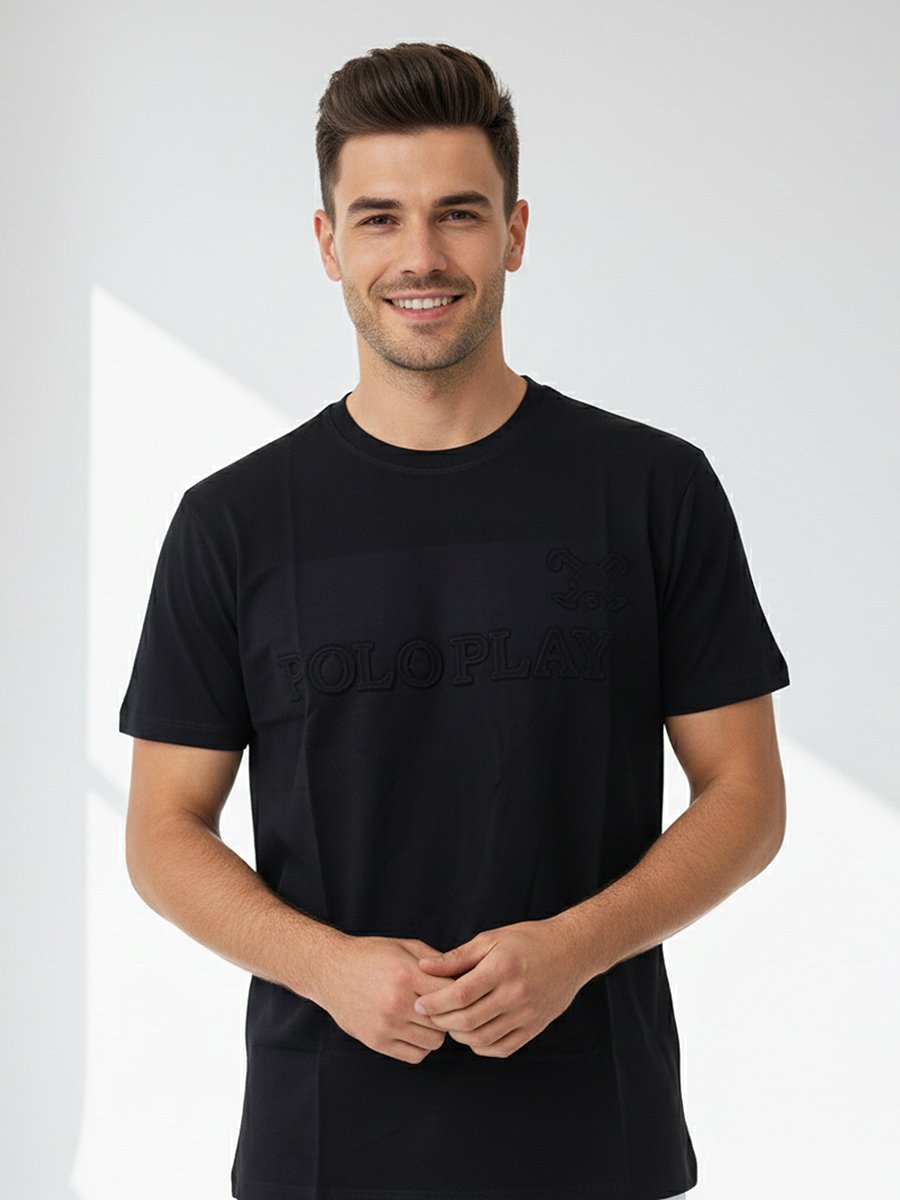 Men Embossed Logo Crew Neck T-Shirt 