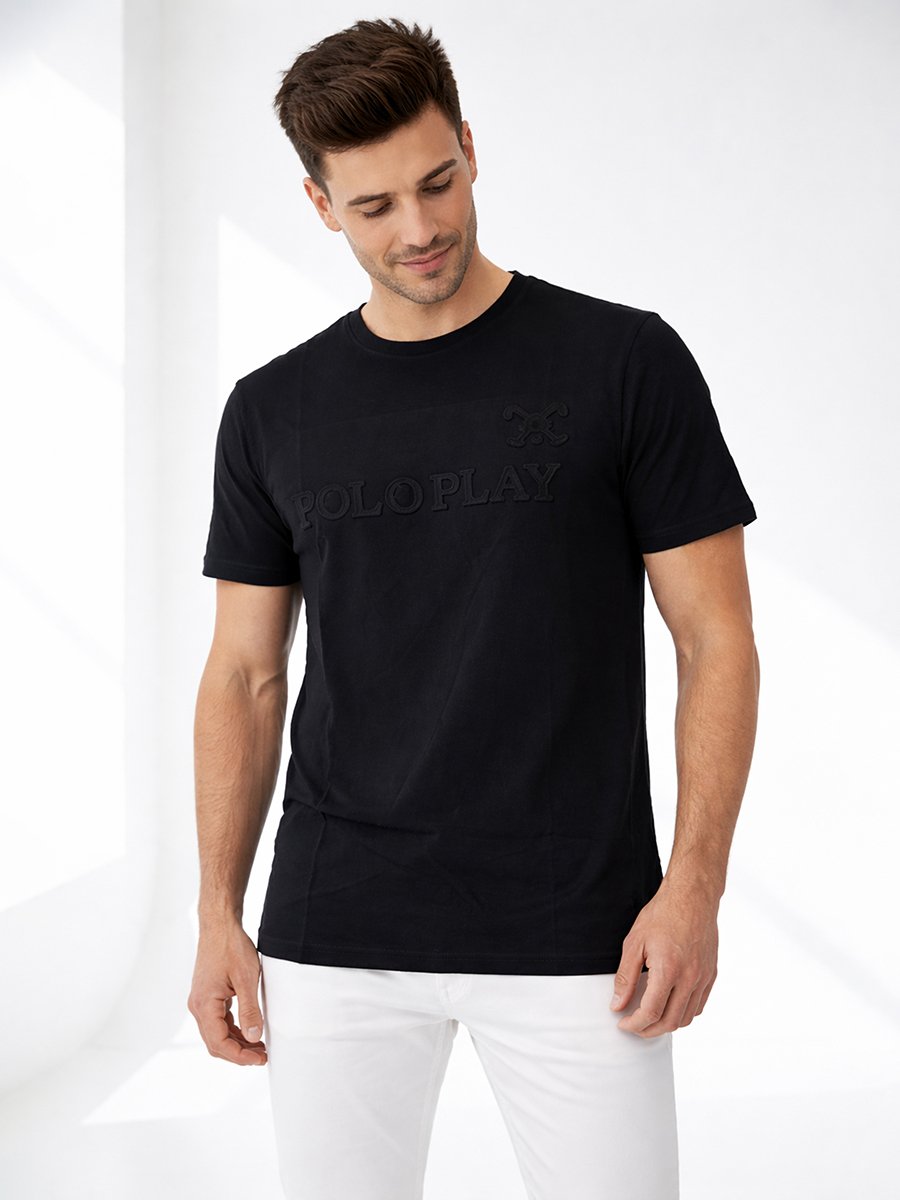 Men Embossed Logo Crew Neck T-Shirt 