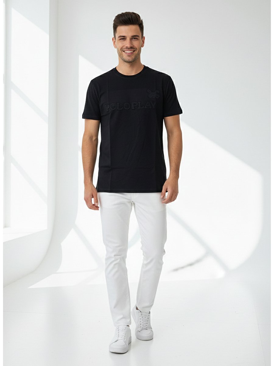 Men Embossed Logo Crew Neck T-Shirt 