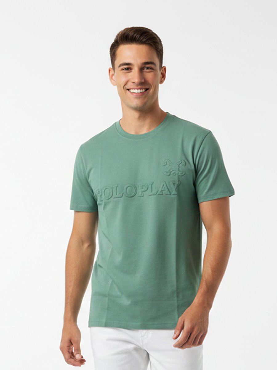 Men Embossed Logo Crew Neck T-Shirt 