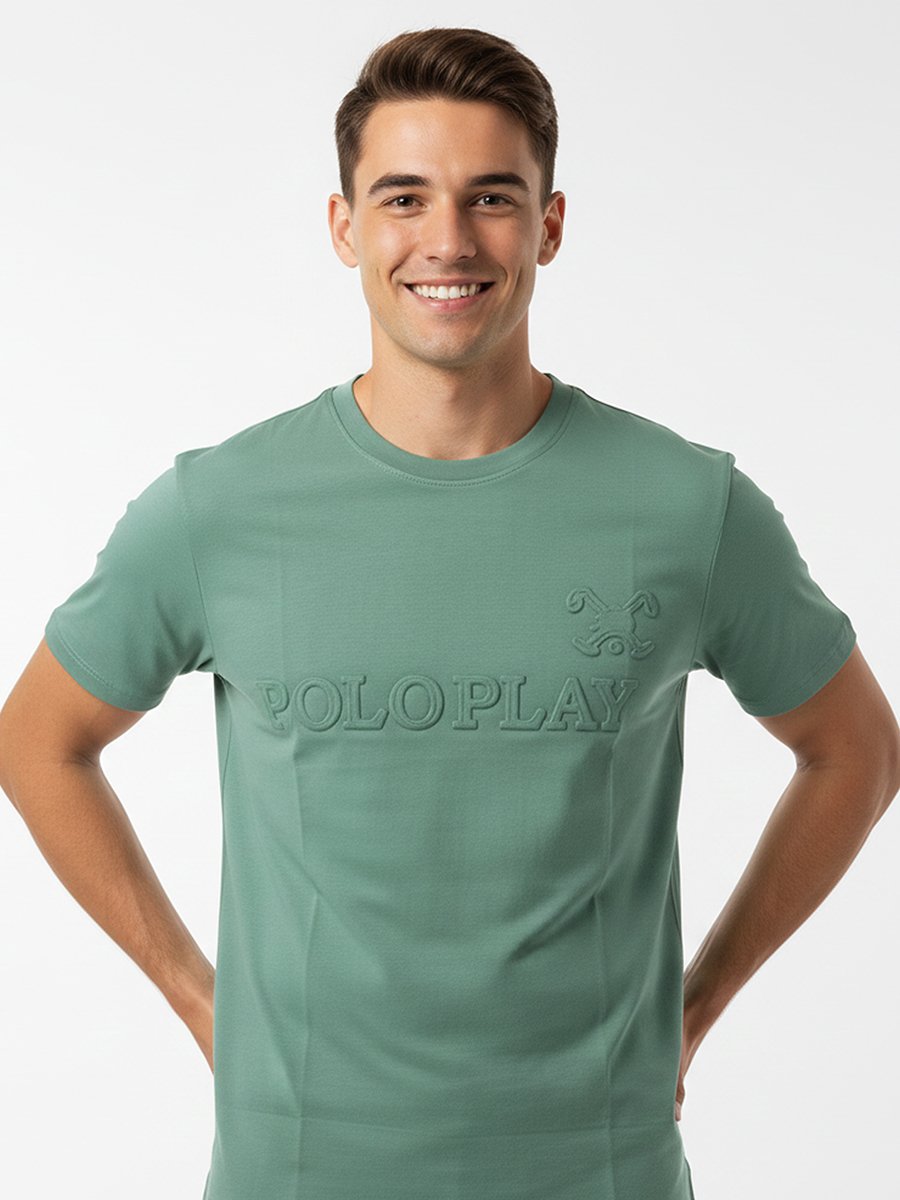 Men Embossed Logo Crew Neck T-Shirt 