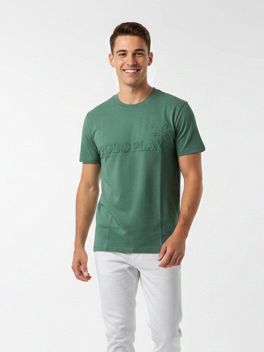 Men Embossed Logo Crew Neck T-Shirt 