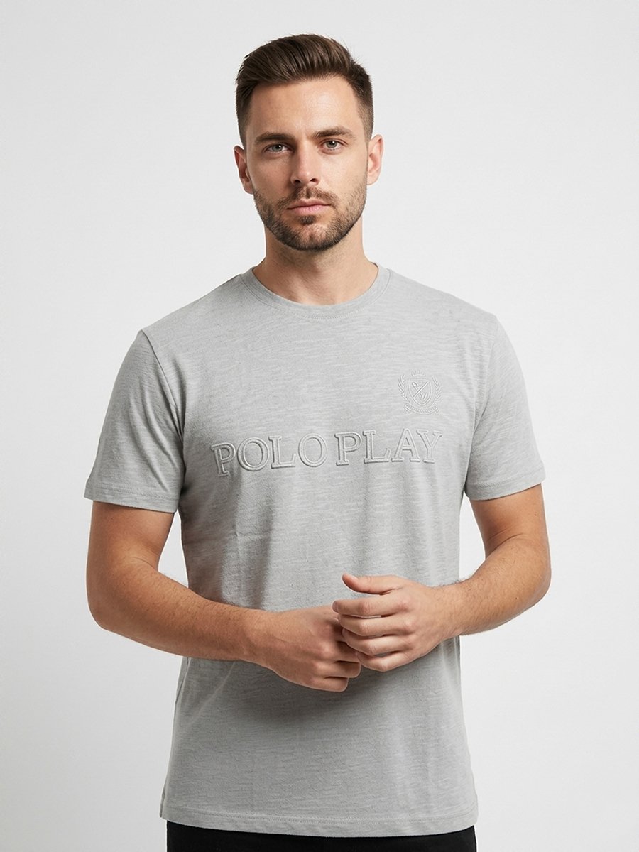 Men Embossed Logo Crew Neck T-Shirt 
