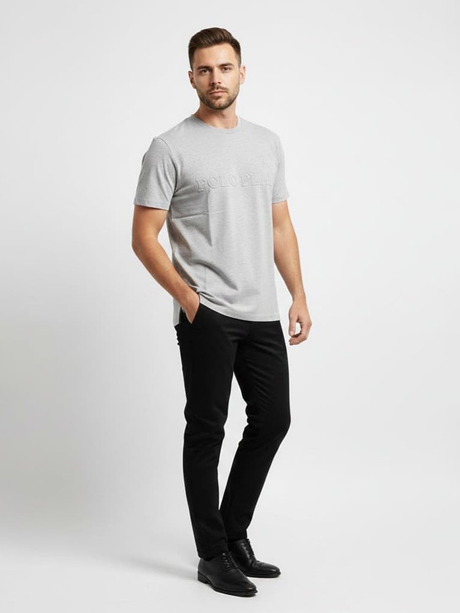Men Embossed Logo Crew Neck T-Shirt 