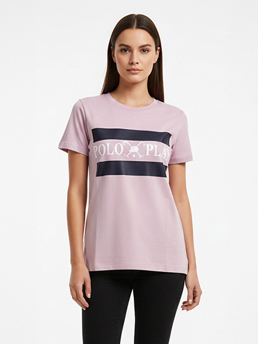 Lilac Graphic Logo Crew Neck T-Shirt