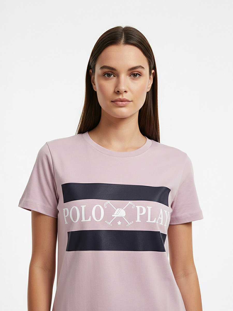 Lilac Graphic Logo Crew Neck T-Shirt