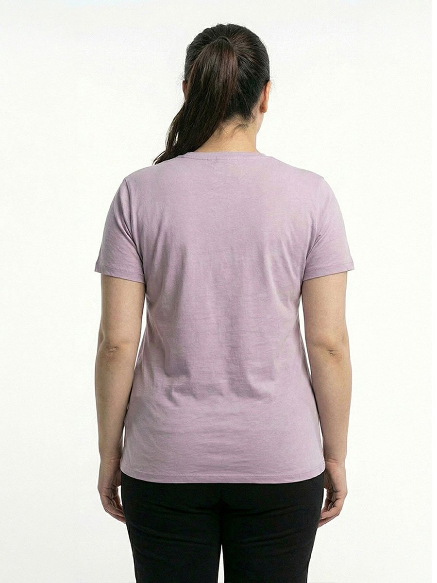 Lilac Logo Print Crew Neck T-Shirt