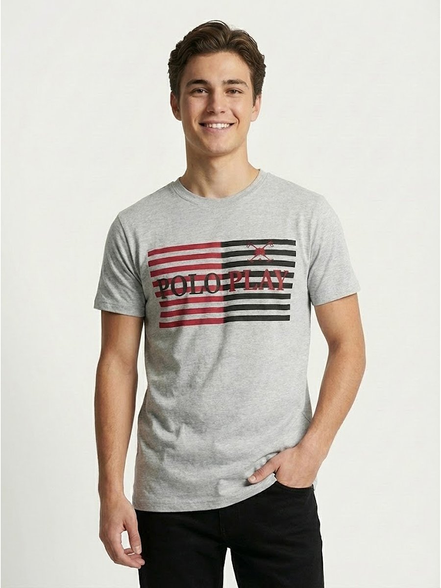 Men Graphic Logo Crew Neck T-Shirt 