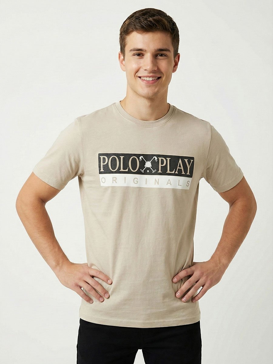 Men Graphic Logo Crew Neck T-Shirt 