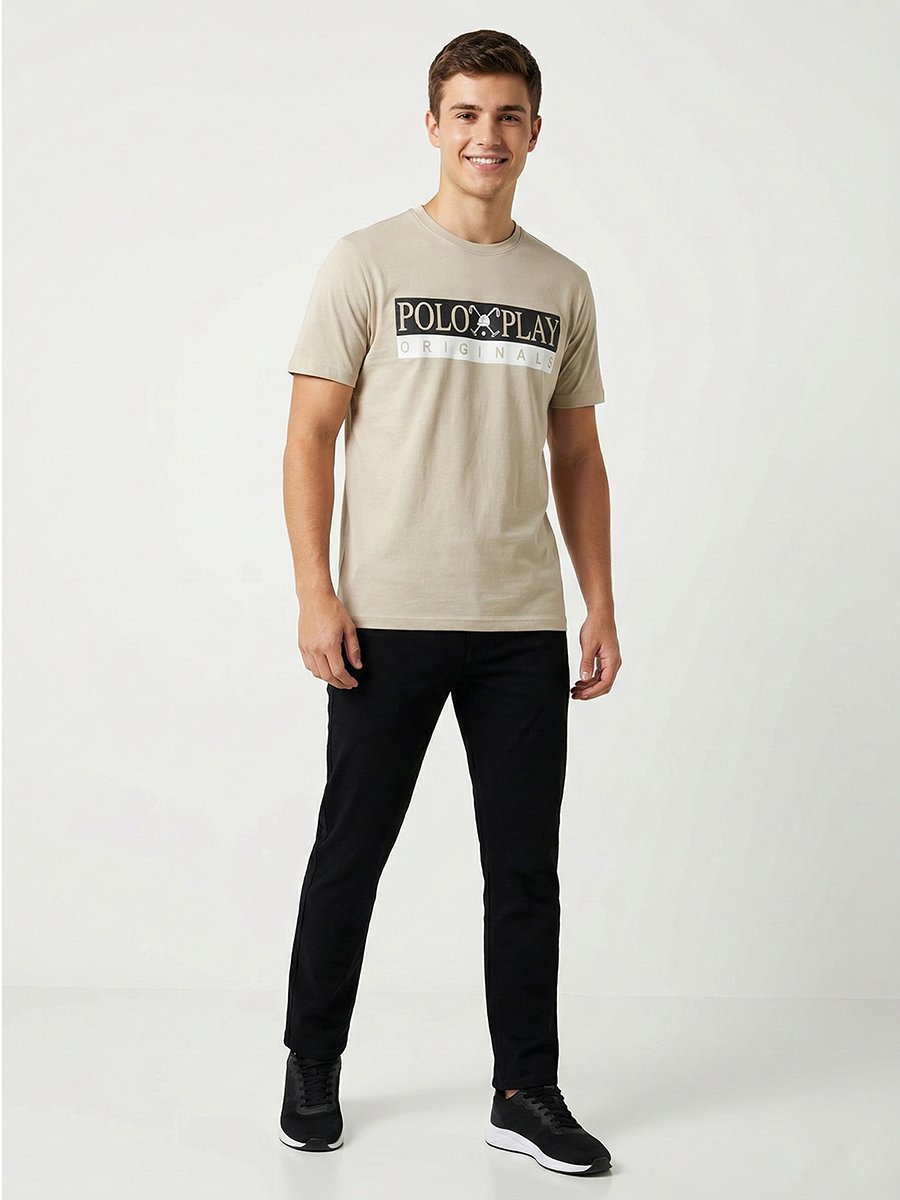 Men Graphic Logo Crew Neck T-Shirt 