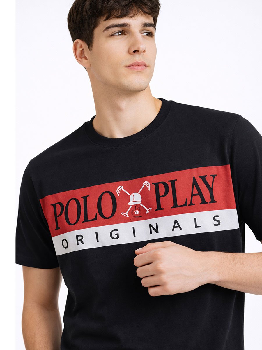 Men Graphic Logo Crew Neck T-Shirt 