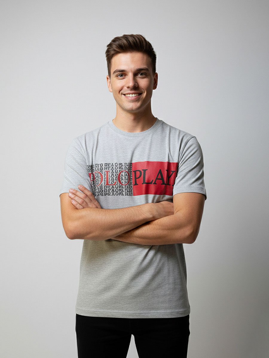 Men Graphic Logo Crew Neck T-Shirt 