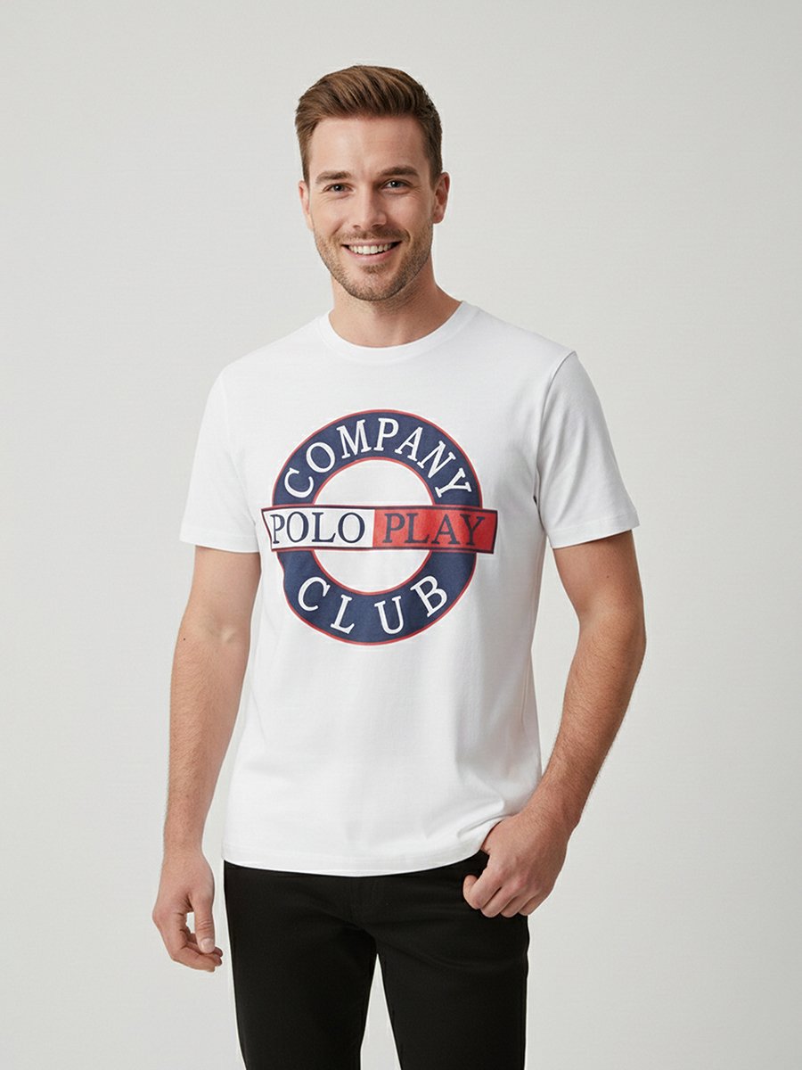 Men Graphic Logo Crew Neck T-Shirt 