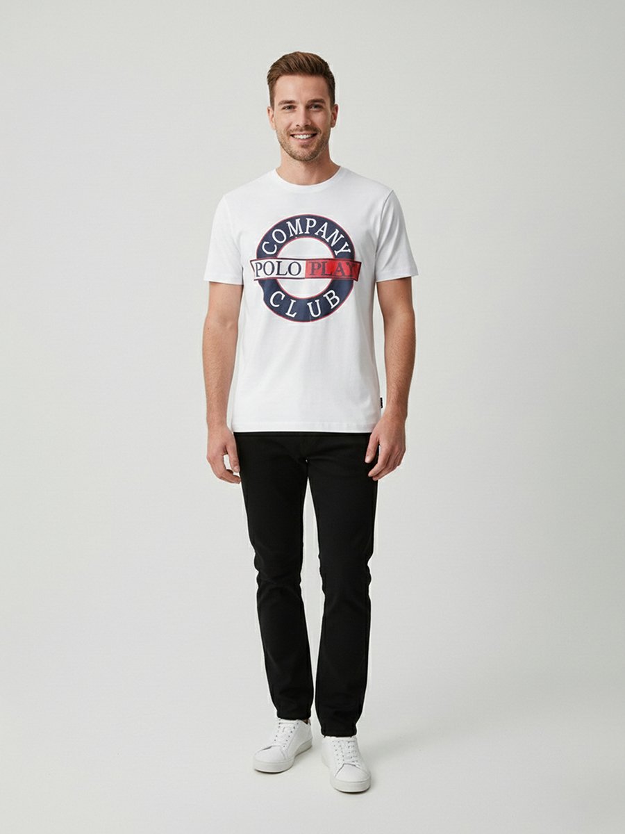Men Graphic Logo Crew Neck T-Shirt 