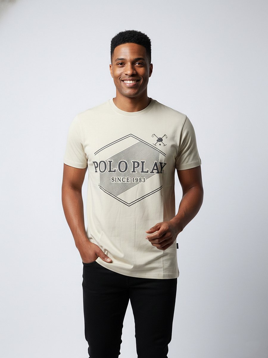 Men Graphic Logo Crew Neck T-Shirt 
