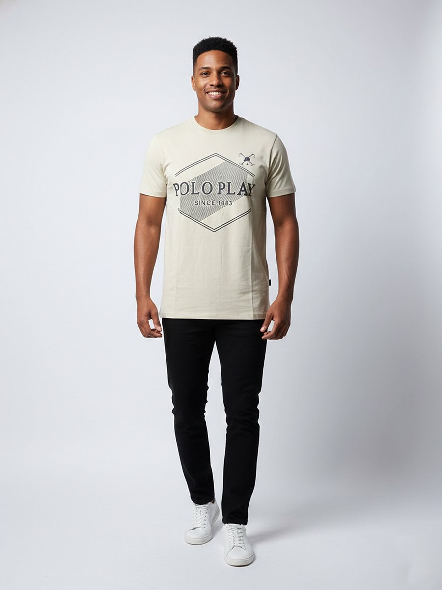 Men Graphic Logo Crew Neck T-Shirt 